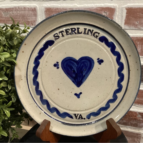 Essig Other - Vintage - Ceramic Heart Plate - Sterling VA. - By Essig 3/98 engraved on reverse
